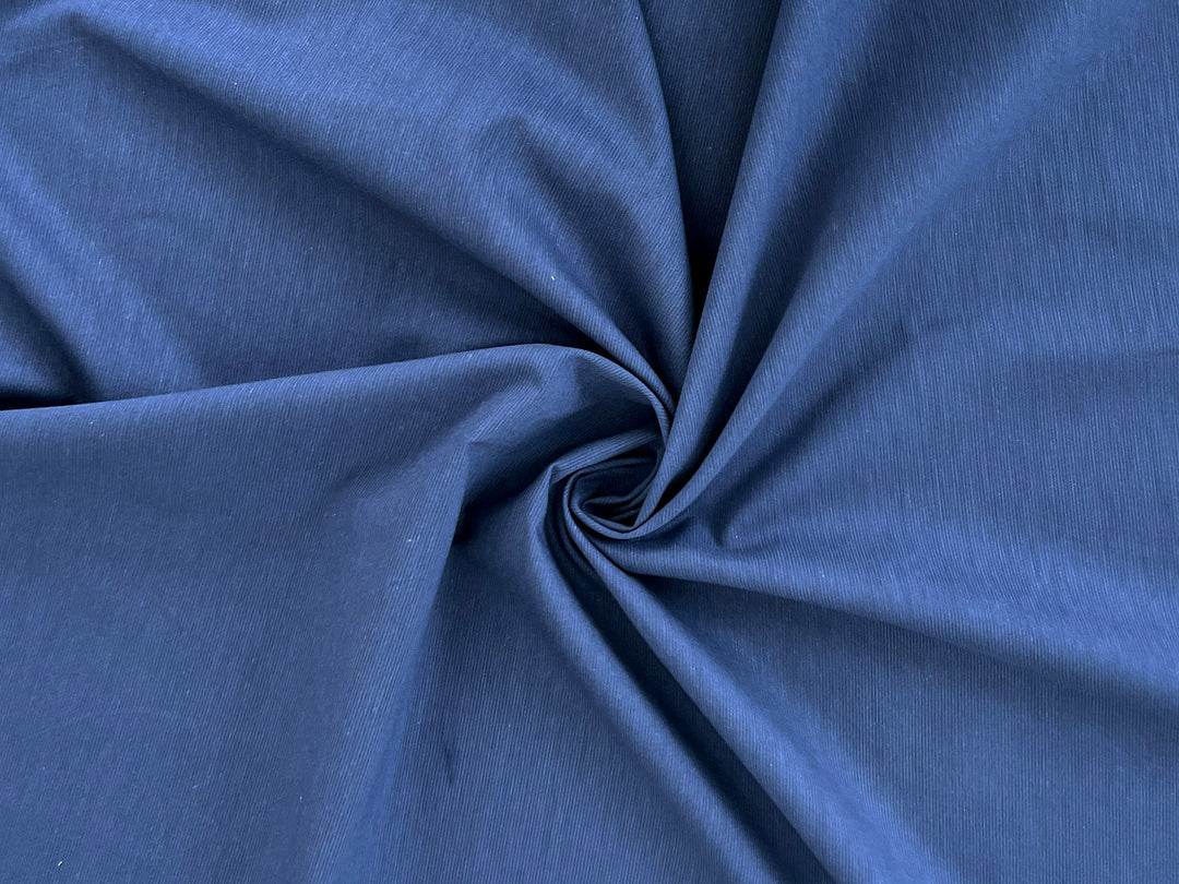 Blue Cotton Polyester Dobby Fabric – Subtle Stripe, Natural Stretch 8270