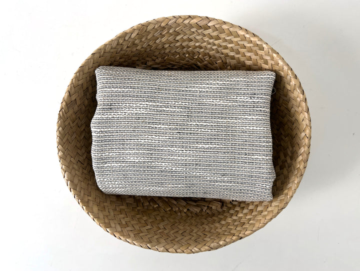 Linen Blend Dobby Tweed-Style Fabric – Grey Melange Texture | Light-Medium Weight, Pre-Washed 8269