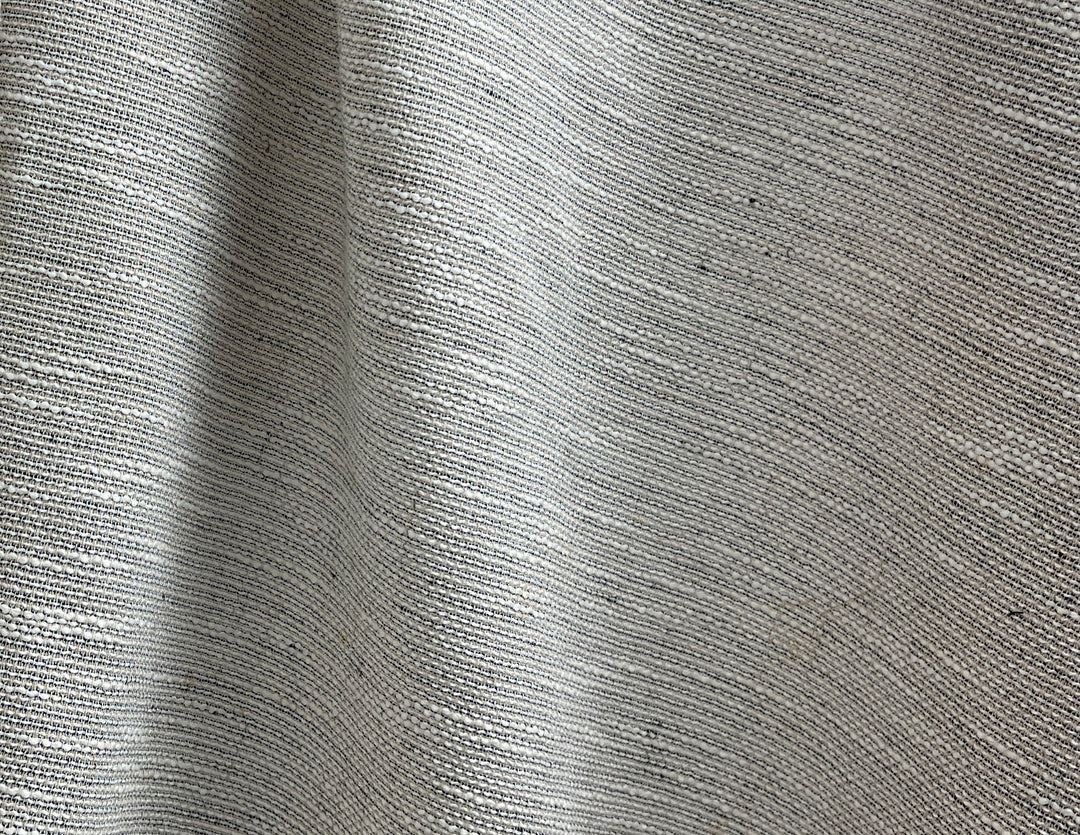Linen Blend Dobby Tweed-Style Fabric – Grey Melange Texture | Light-Medium Weight, Pre-Washed 8269