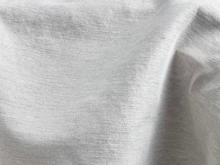Linen Cotton Twill Fabric – Light Natural Color, Medium Weight, Pre-washed 8216