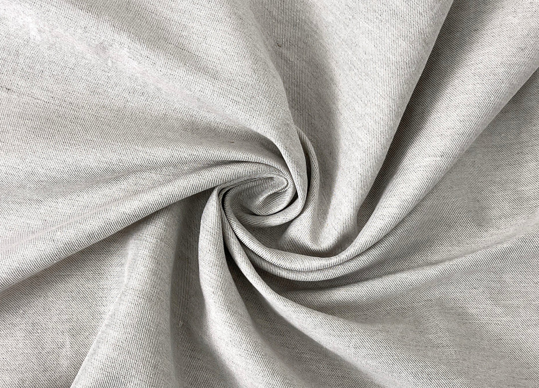 Linen Cotton Twill Fabric – Light Natural Color, Medium Weight, Pre-washed 8216