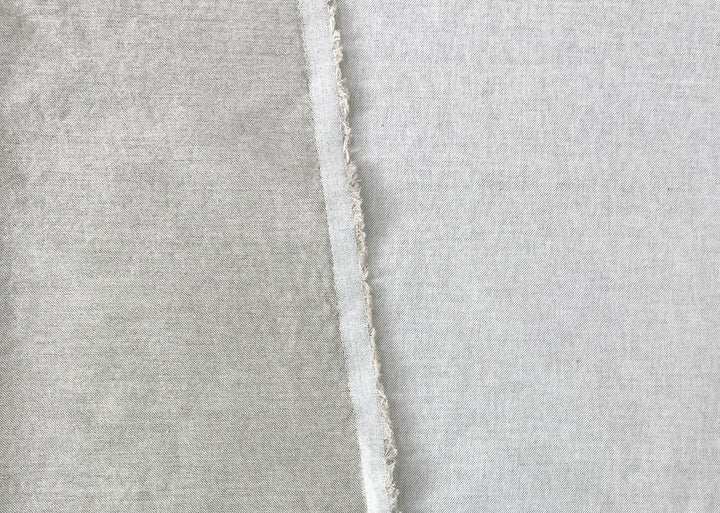 Linen Cotton Twill Fabric – Light Natural Color, Medium Weight, Pre-washed 8216