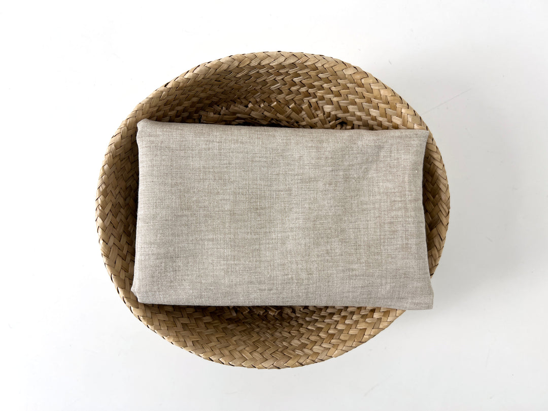 Beige Melange Linen Cotton Fabric – Chambray Two-Tone Effect 7736