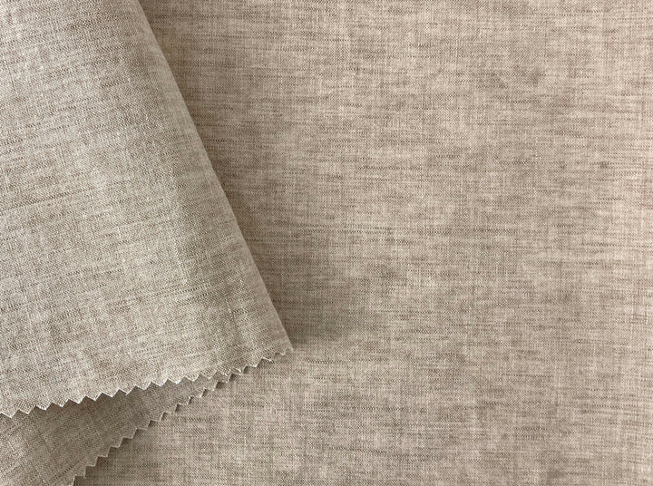 Beige Melange Linen Cotton Fabric – Chambray Two-Tone Effect 7736