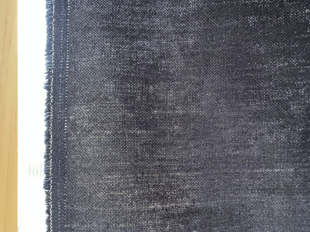 Navy 100% Linen Fabric – Heavy Weight Mat Canvas Weave 8213