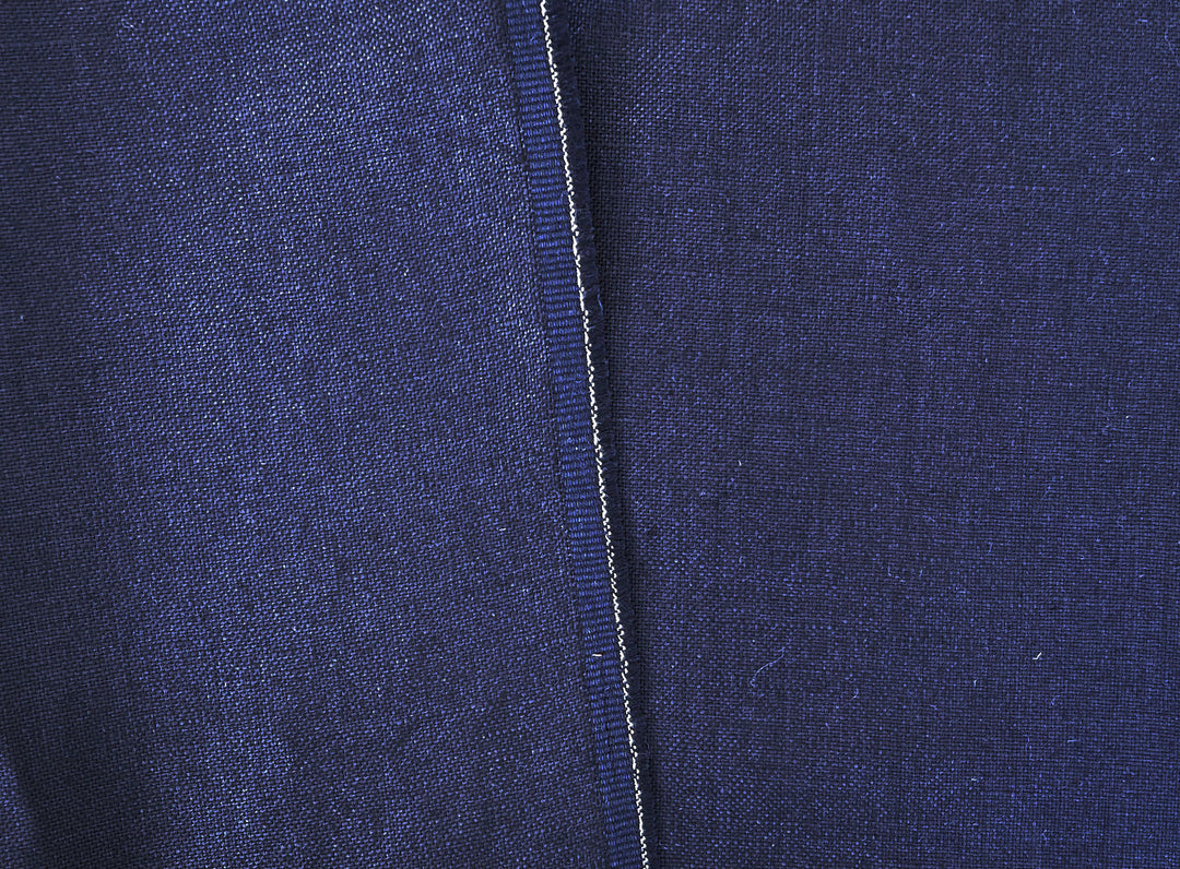 Navy 100% Linen Fabric – Heavy Weight Mat Canvas Weave 8213