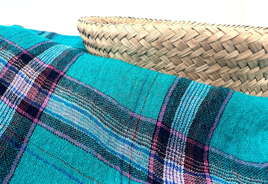 Classic Tartan Check Linen Blend Fabric – Red & Teal Options 7991 7992