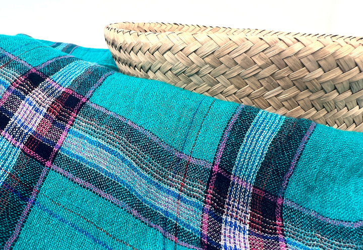 Classic Tartan Check Linen Blend Fabric – Red & Teal Options 7991 7992