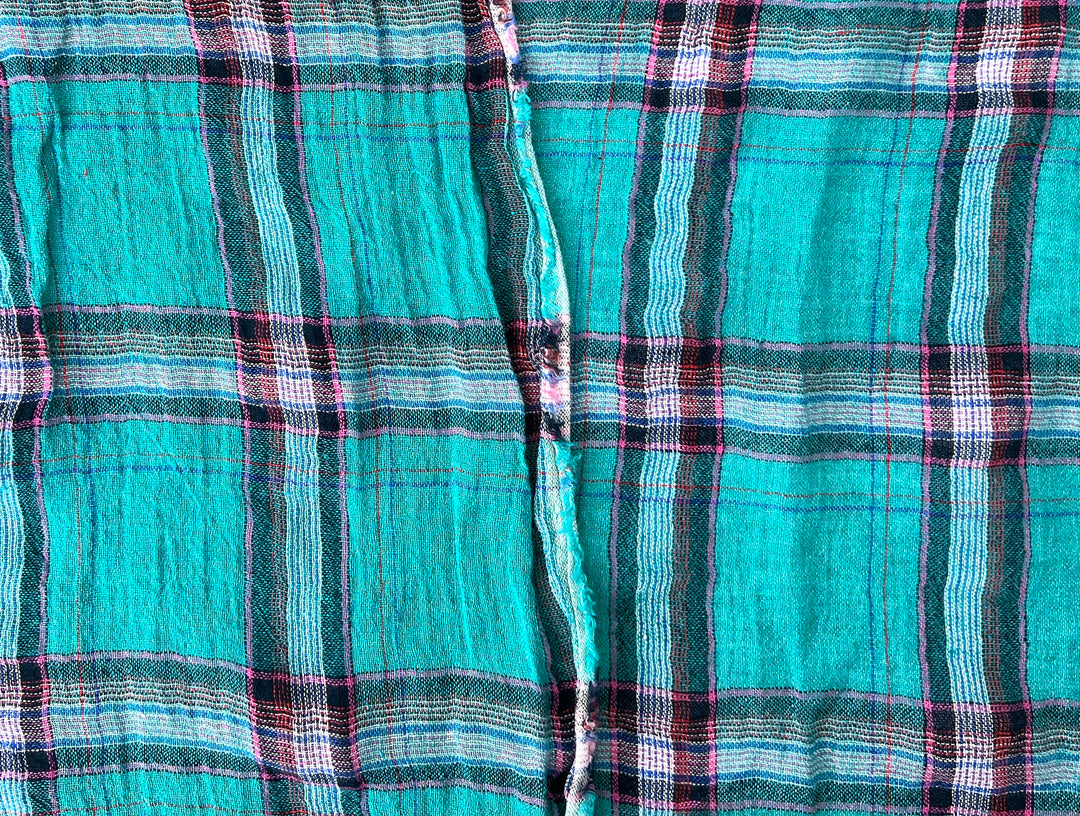 Classic Tartan Check Linen Blend Fabric – Red & Teal Options 7991 7992