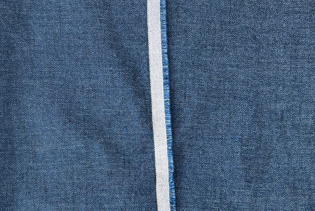 Linen Blend Herringbone Chambray Fabric with Stretch – Medium Weight 8013 8014 8200