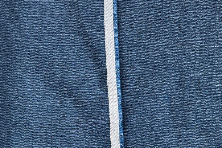 Linen Blend Herringbone Chambray Fabric with Stretch – Medium Weight 8013 8014 8200