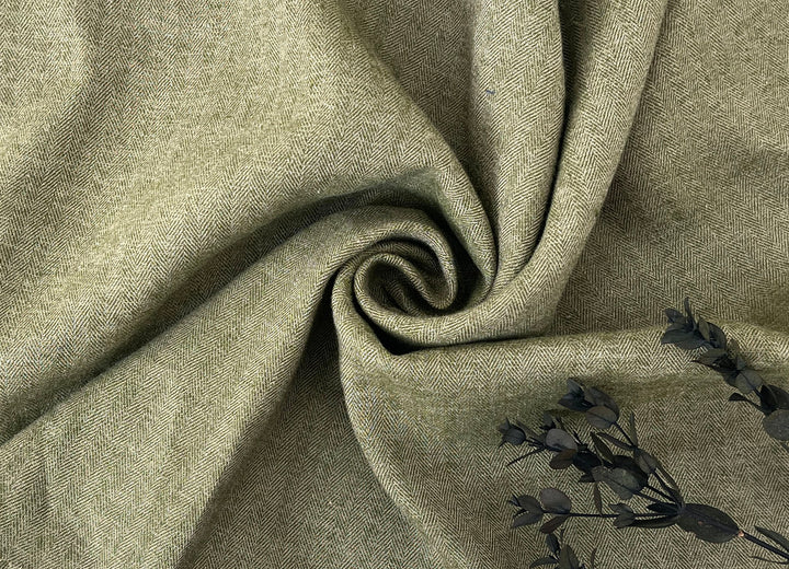 Linen Blend Herringbone Chambray Fabric with Stretch – Medium Weight 8013 8014 8200