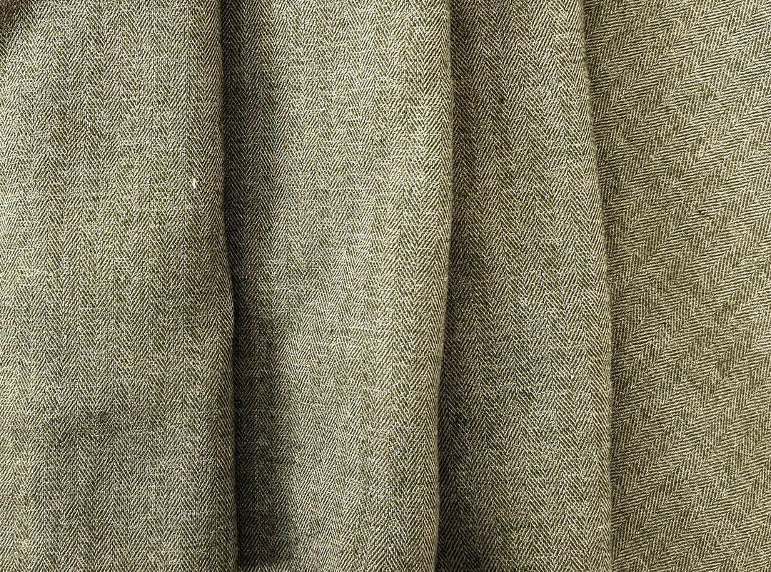 Linen Blend Herringbone Chambray Fabric with Stretch – Medium Weight 8013 8014 8200