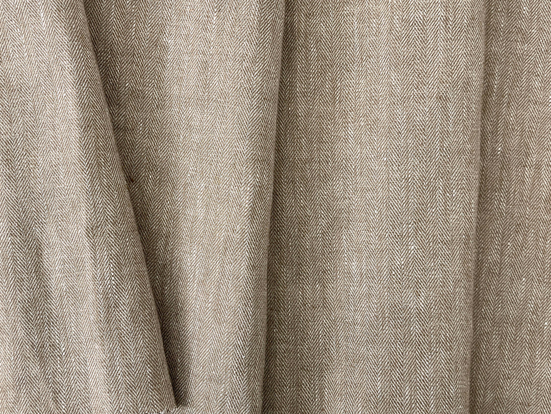 Linen Blend Herringbone Chambray Fabric with Stretch – Medium Weight 8013 8014 8200