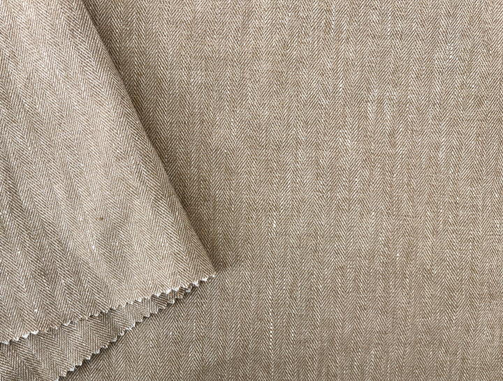 Linen Blend Herringbone Chambray Fabric with Stretch – Medium Weight 8013 8014 8200