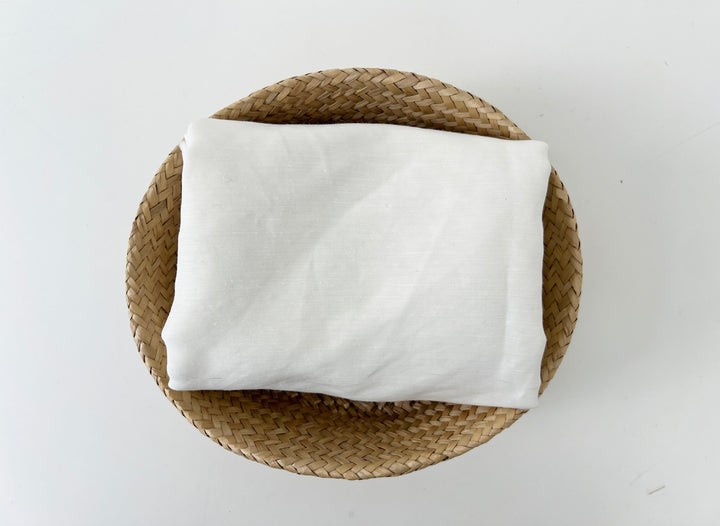 White Linen Nylon Twill Fabric – Light to Medium Weight, Pre-Washed Soft 4279