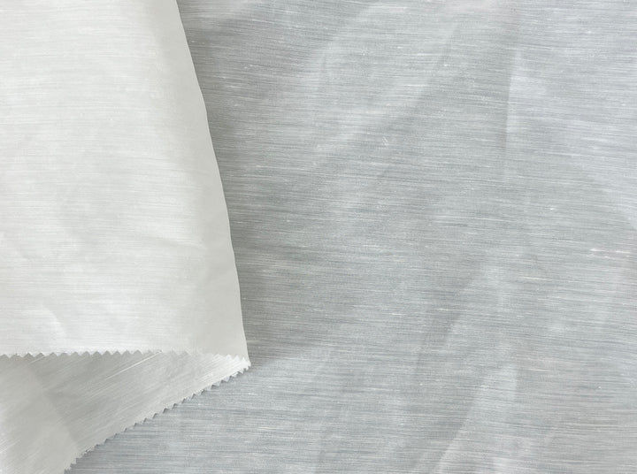 White Linen Nylon Twill Fabric – Light to Medium Weight, Pre-Washed Soft 4279