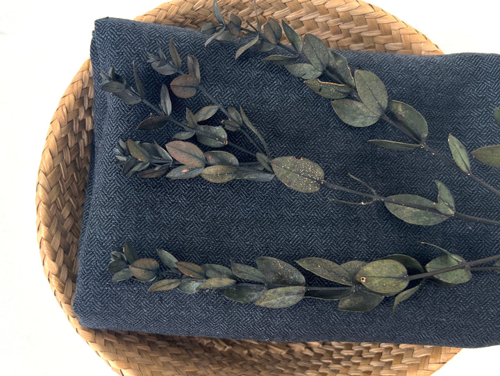 Linen Ramie Cotton Fabric – Broken Herringbone Chambray Weave 8278 8279
