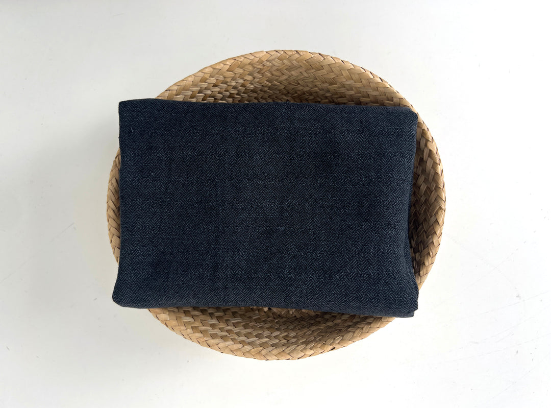 Linen Ramie Cotton Fabric – Broken Herringbone Chambray Weave 8278 8279
