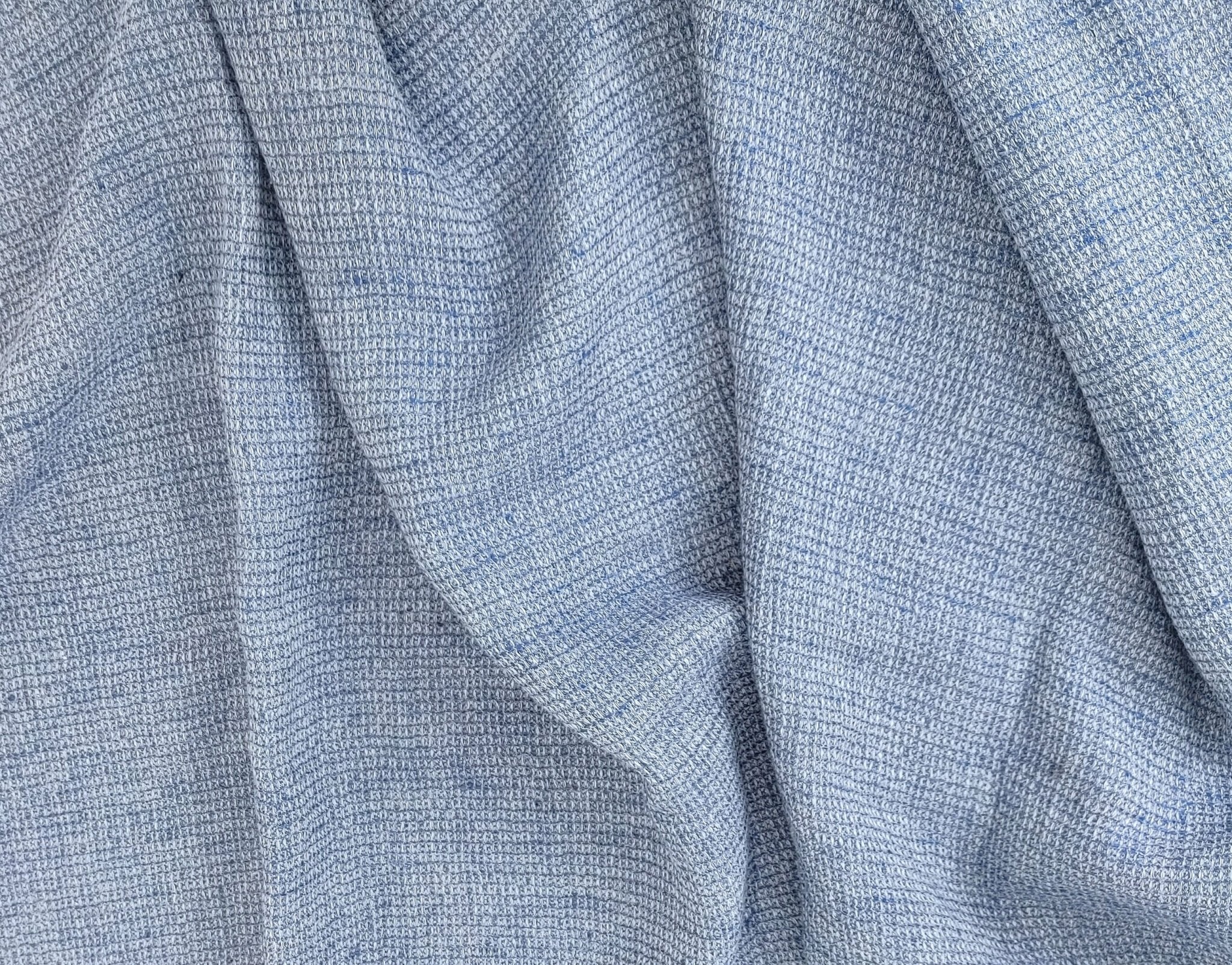 Cloud 9 100% Linen Waffle Tweed Fabric 7876 7877 7878 7879 7880 - The Linen Lab - Blue(Dark)