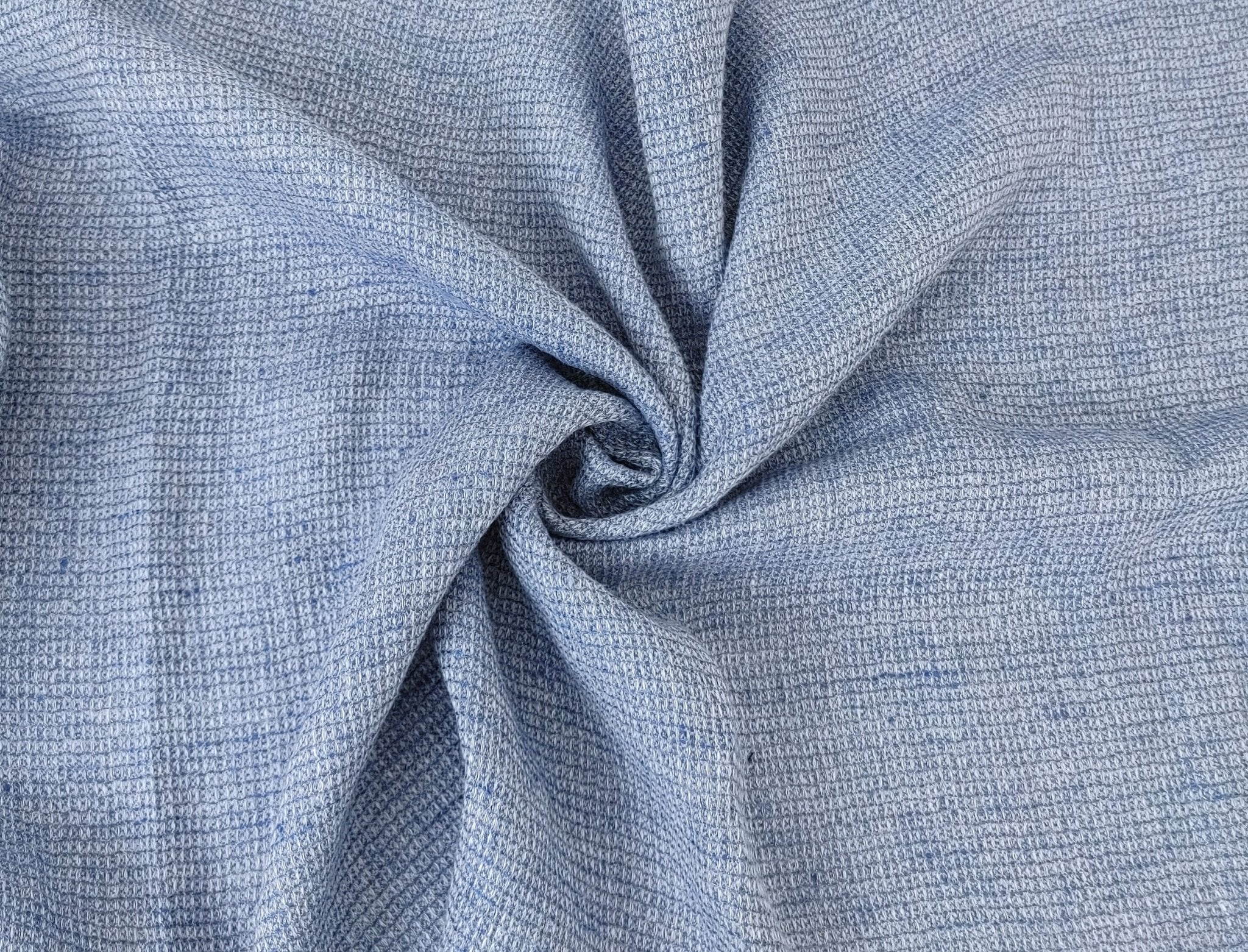 Cloud 9 100% Linen Waffle Tweed Fabric 7876 7877 7878 7879 7880 - The Linen Lab - Blue(Light)