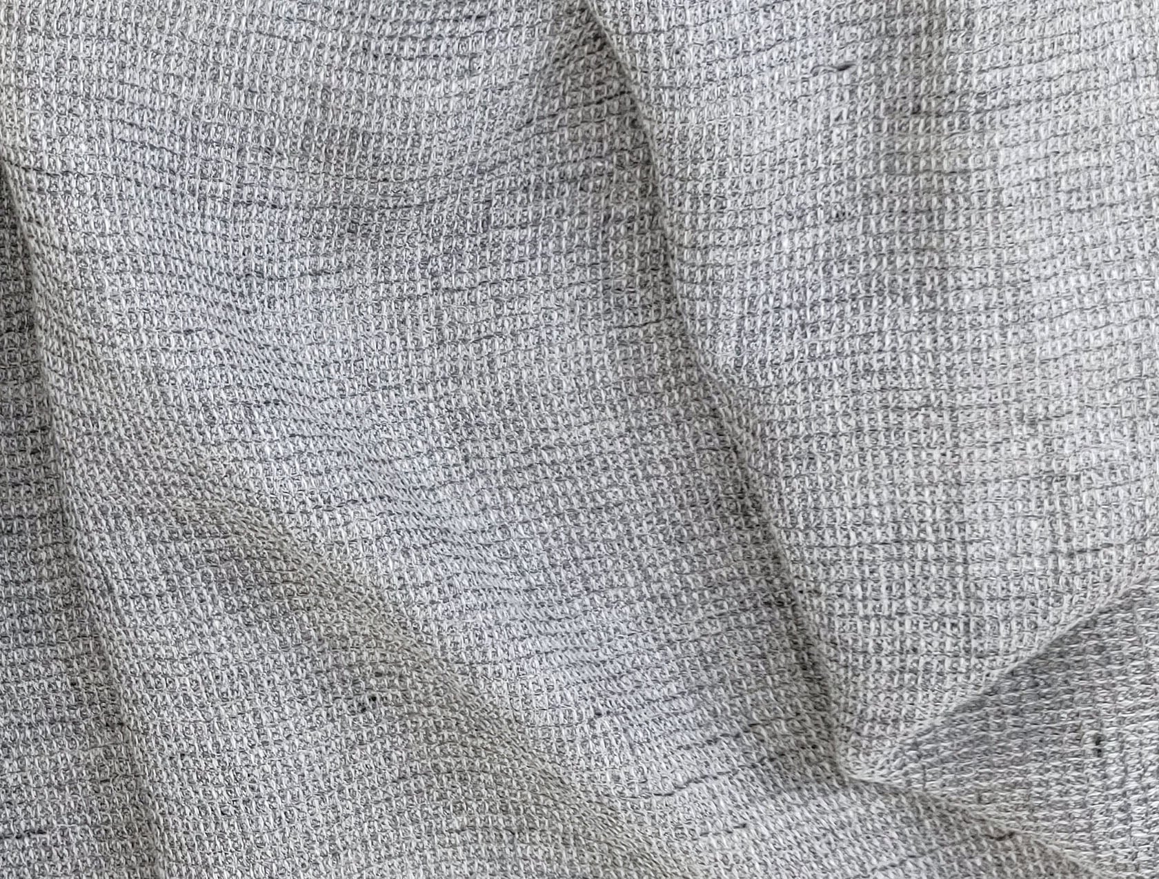 Cloud 9 100% Linen Waffle Tweed Fabric 7876 7877 7878 7879 7880 - The Linen Lab - Gray