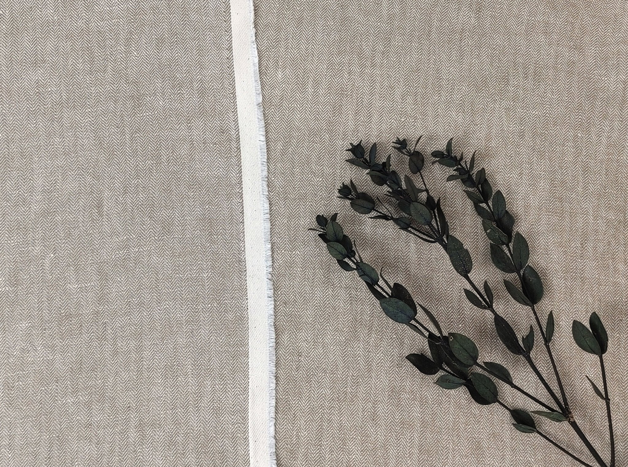 HBT Linen Ramie Cotton Blend Fabric: Yarn Dyed Chambray, Medium Weight 7837 7838 7840 - The Linen Lab - Beige(Dark)