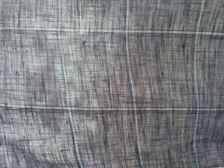 Lightweight Grey Window Pane Check: 100% Linen Fabric 3850 - The Linen Lab - Gray