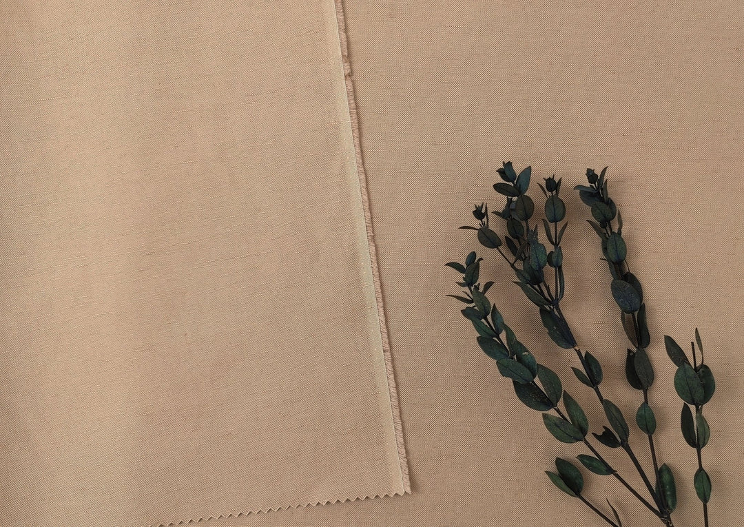 Linen Cotton Canvas Fabric: Beige 4369 - The Linen Lab - Beige