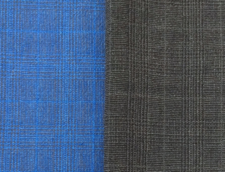 Linen Cotton Glen Plaid Fabric: Heavyweight Elegance for Crafting and Home Décor 7582 7583 - The Linen Lab - Grey