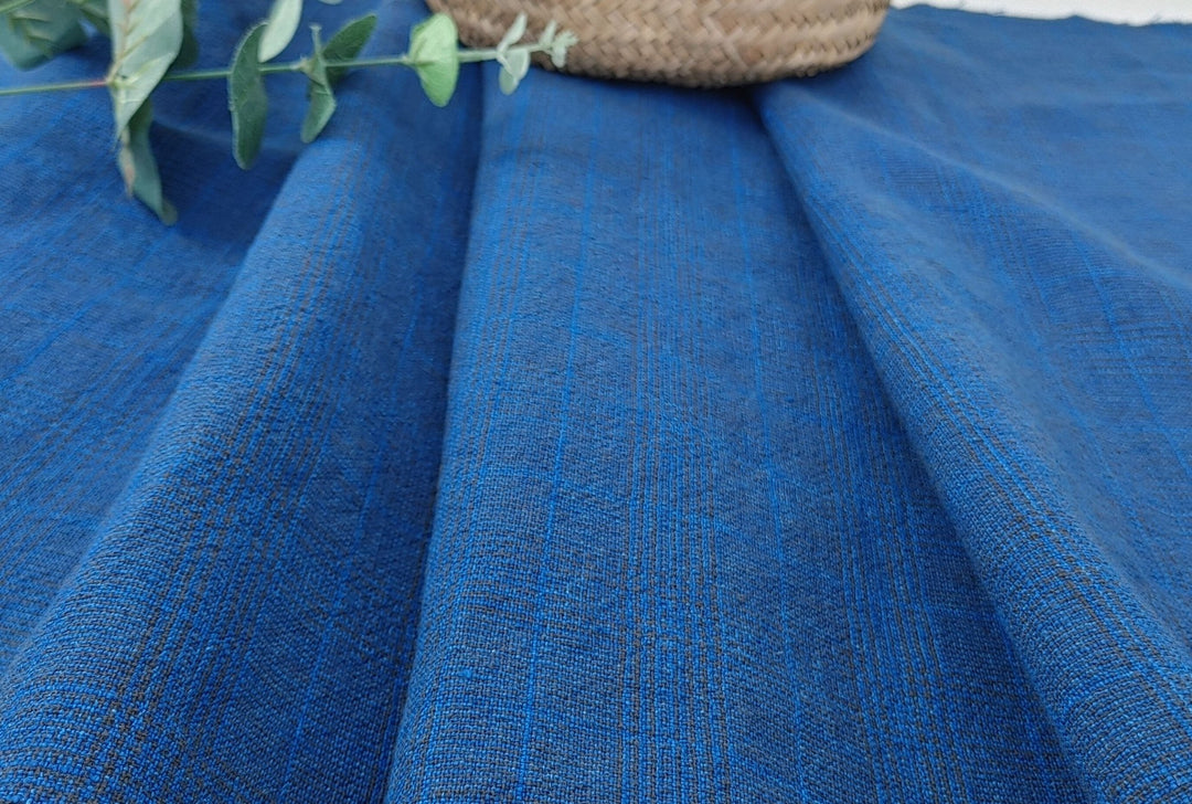 Linen Cotton Glen Plaid Fabric: Heavyweight Elegance for Crafting and Home Décor 7582 7583 - The Linen Lab - Grey
