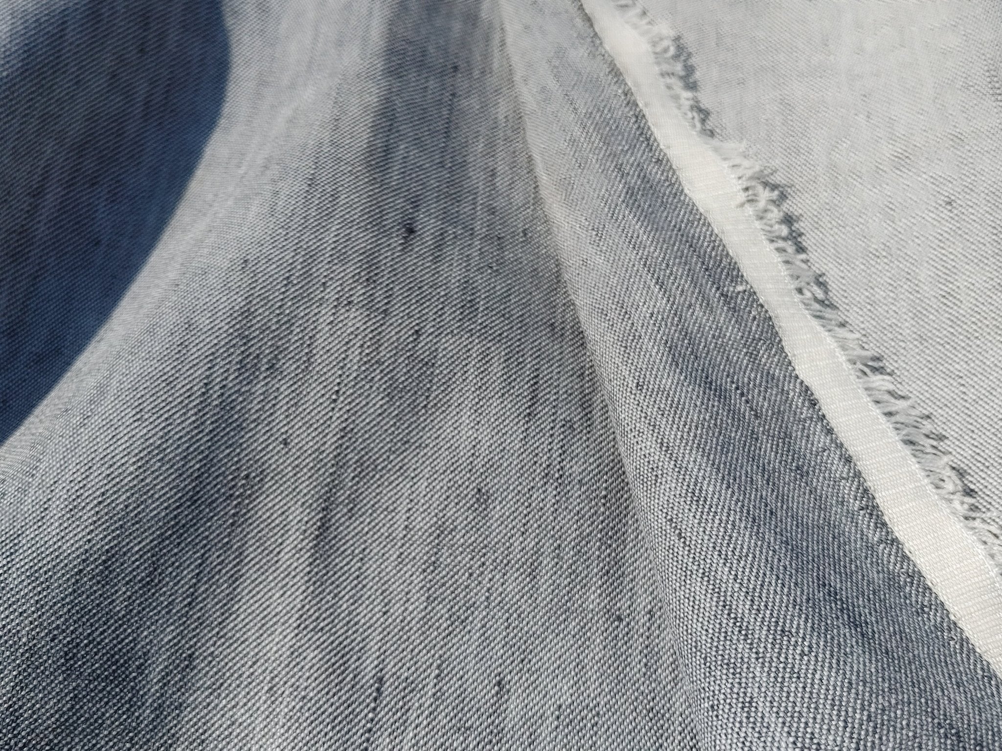 Linen Cotton Rayon Twill Fabric: Denim-Inspired Style 7321 - The Linen Lab - Navy