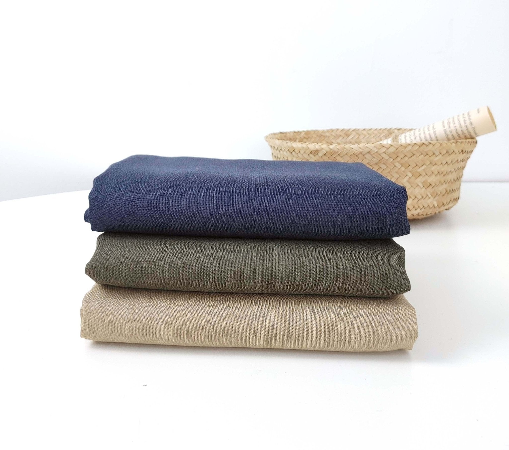 Linen Tencel Silk Fabric: Light Weight, Plain Weave 6898 7666 7667 - The Linen Lab - Grey
