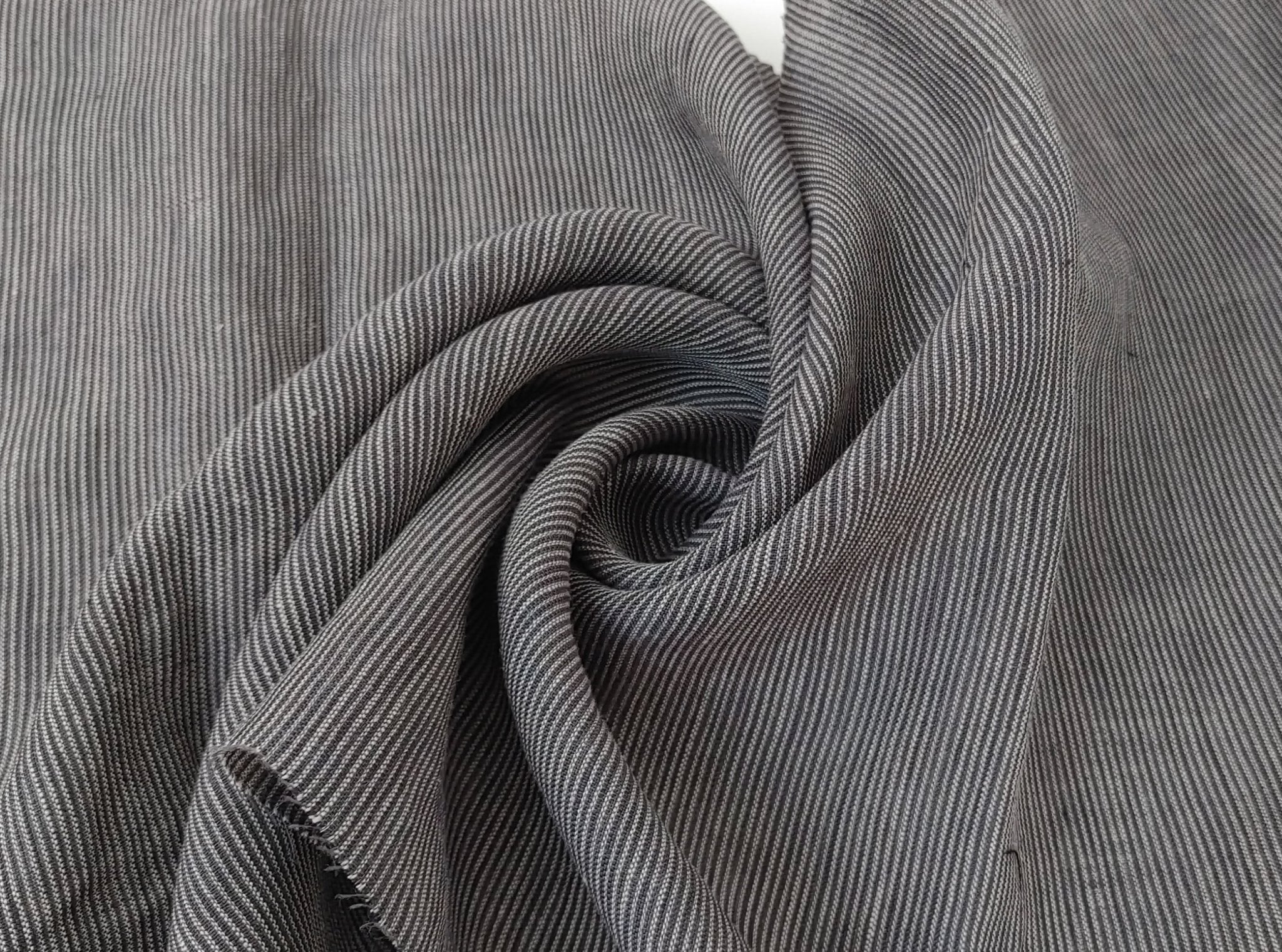 Linen Thin Stripe Fabric 6404 7647 6882 6883 - The Linen Lab - Brown