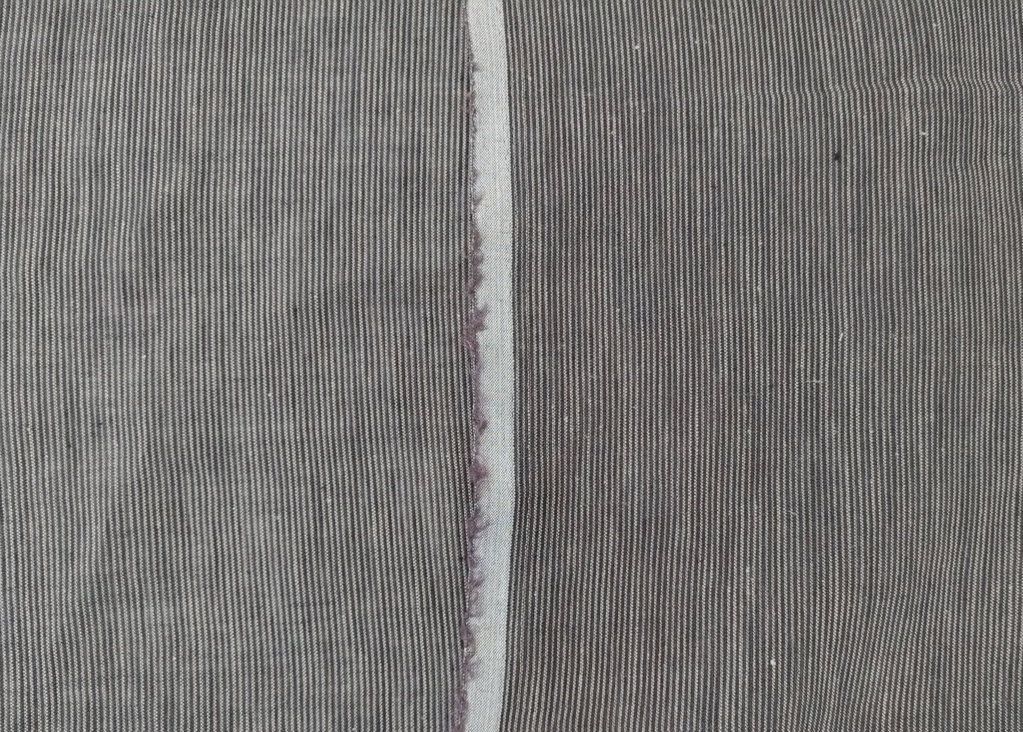Linen Thin Stripe Fabric 6404 7647 6882 6883 - The Linen Lab - Gray