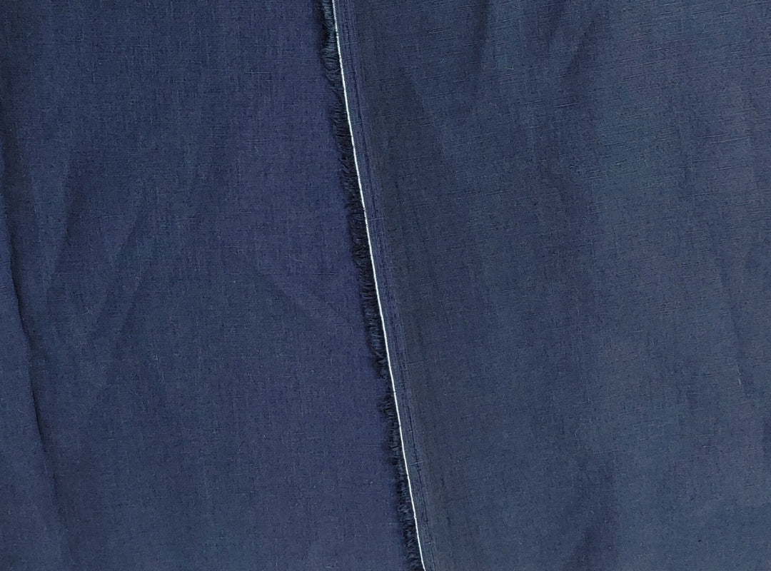 Plain Weave Linen Tencel Navy Fabric - Light to Medium Weight 4481 - The Linen Lab - Navy