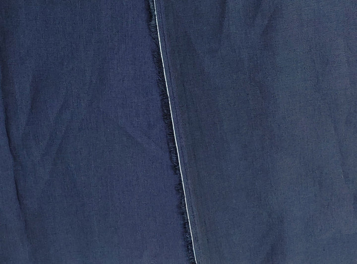 Plain Weave Linen Tencel Navy Fabric - Light to Medium Weight 4481 - The Linen Lab - Navy