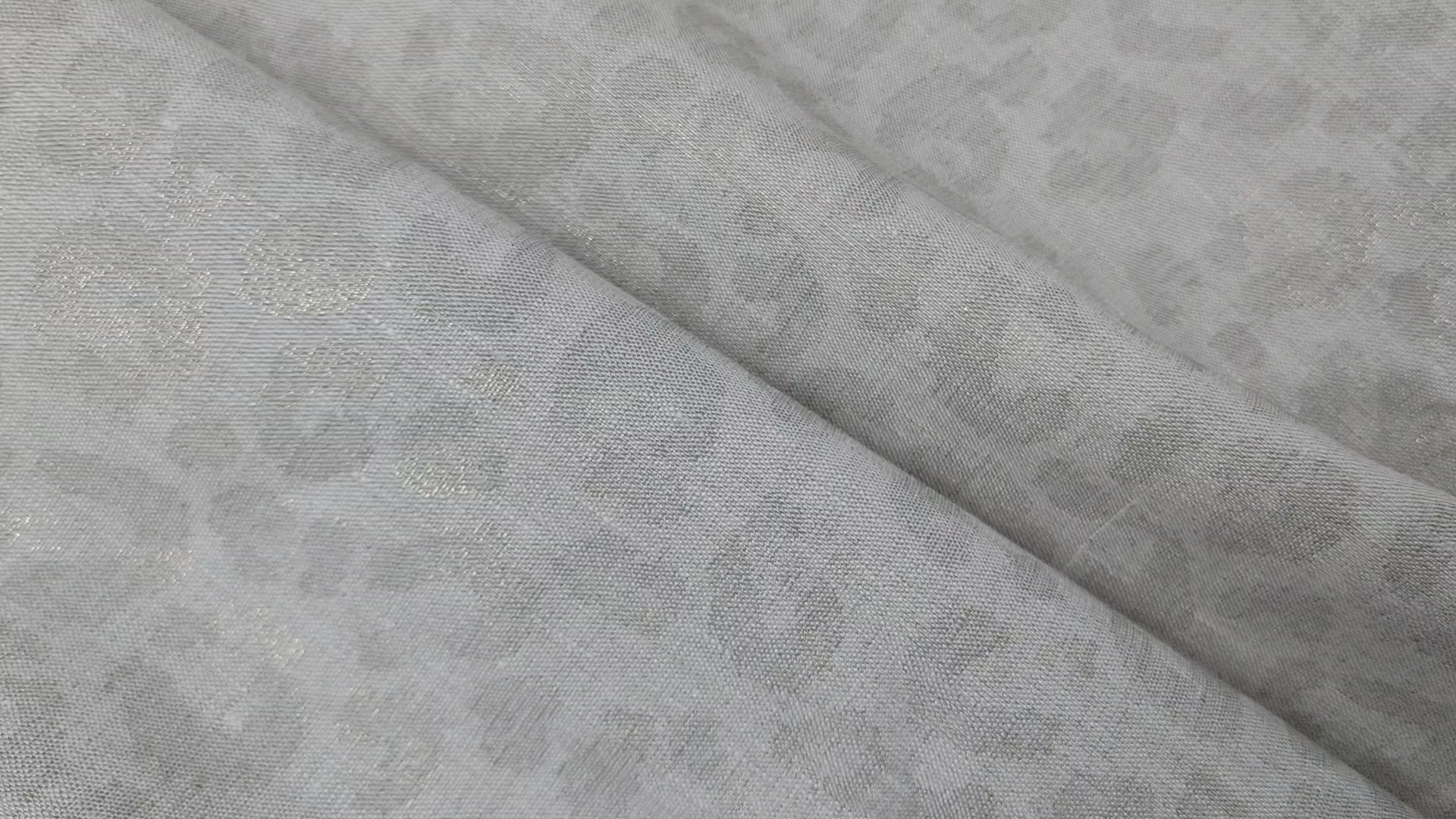 Luxe Safari Elegance: 100% Linen Fabric in Natural Hue with Gold Foil Leopard Print