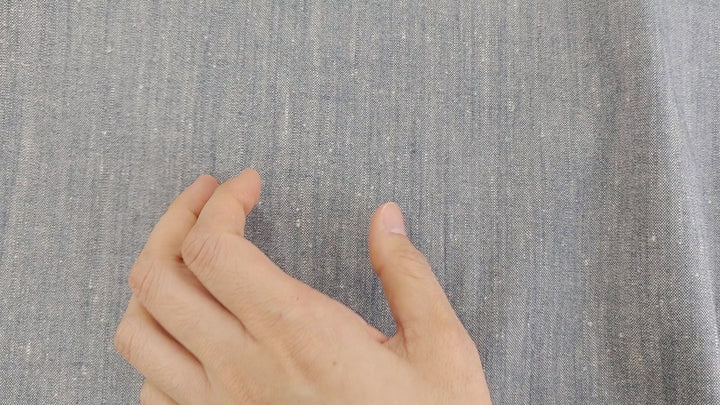 Linen Rayon Stretch Fabric in Dark Blue Chambray 366