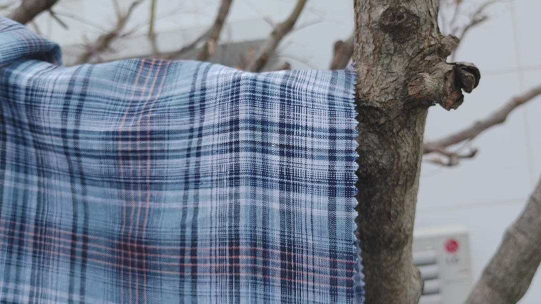 100% Linen Light Weight Madras Plaid Fabric 7608 7609