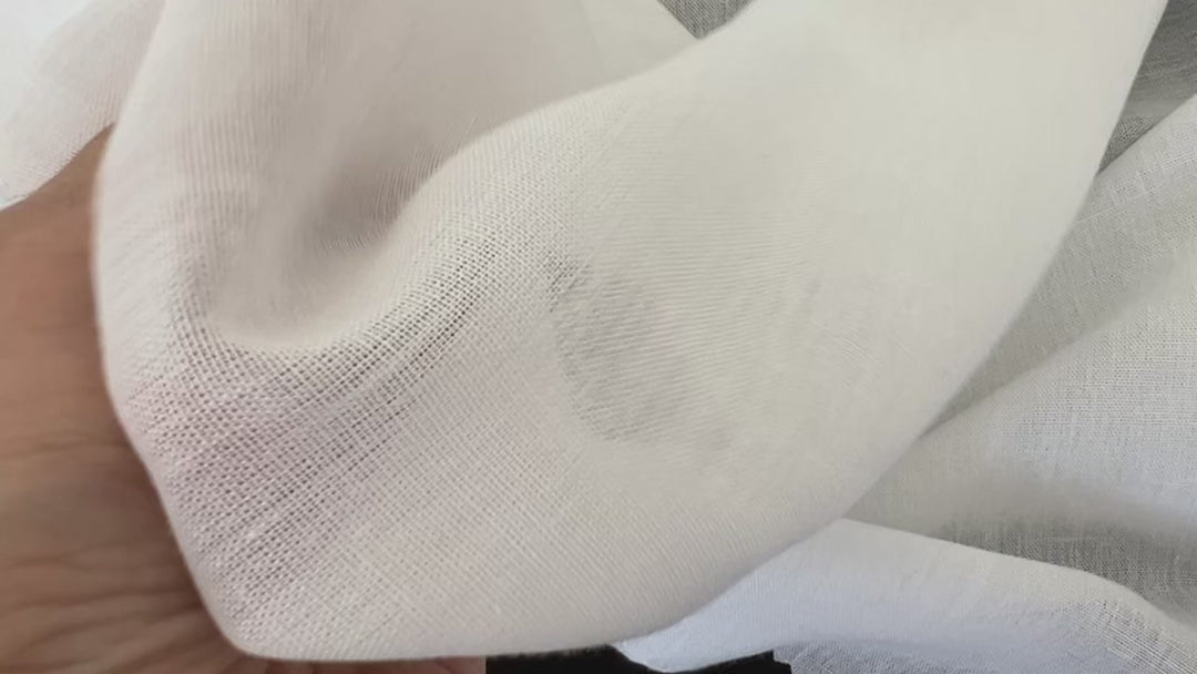 White Linen Rayon Fabric – Ultra Lightweight, Gauze Texture, 46” Wide 3226