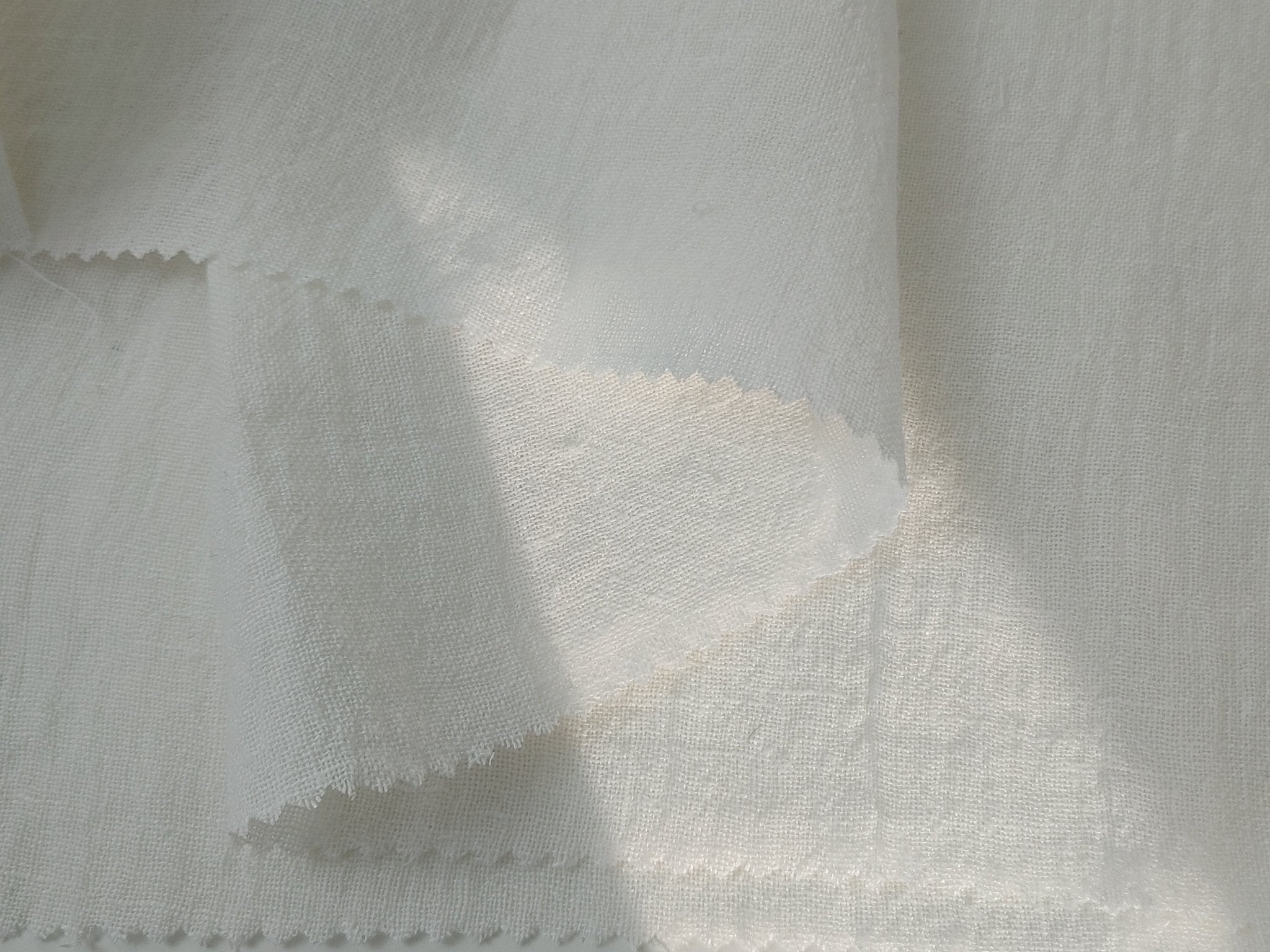 Pure Linen Slight Wrinkle - Effect Fabric - High - Twist Yarn, Low Density 6554 - The Linen Lab - White