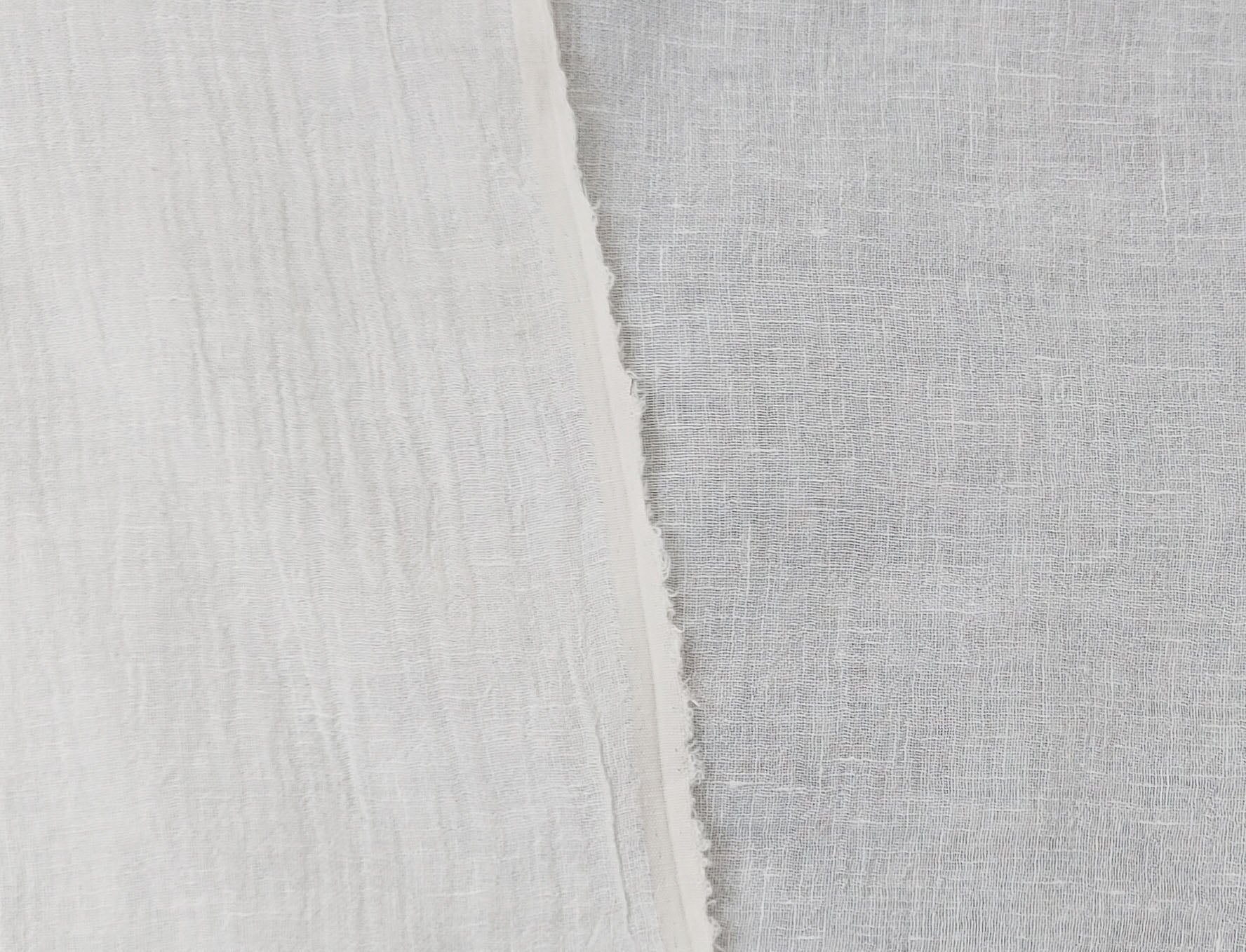 Pure Linen Slight Wrinkle - Effect Fabric - High - Twist Yarn, Low Density 6554 - The Linen Lab - White