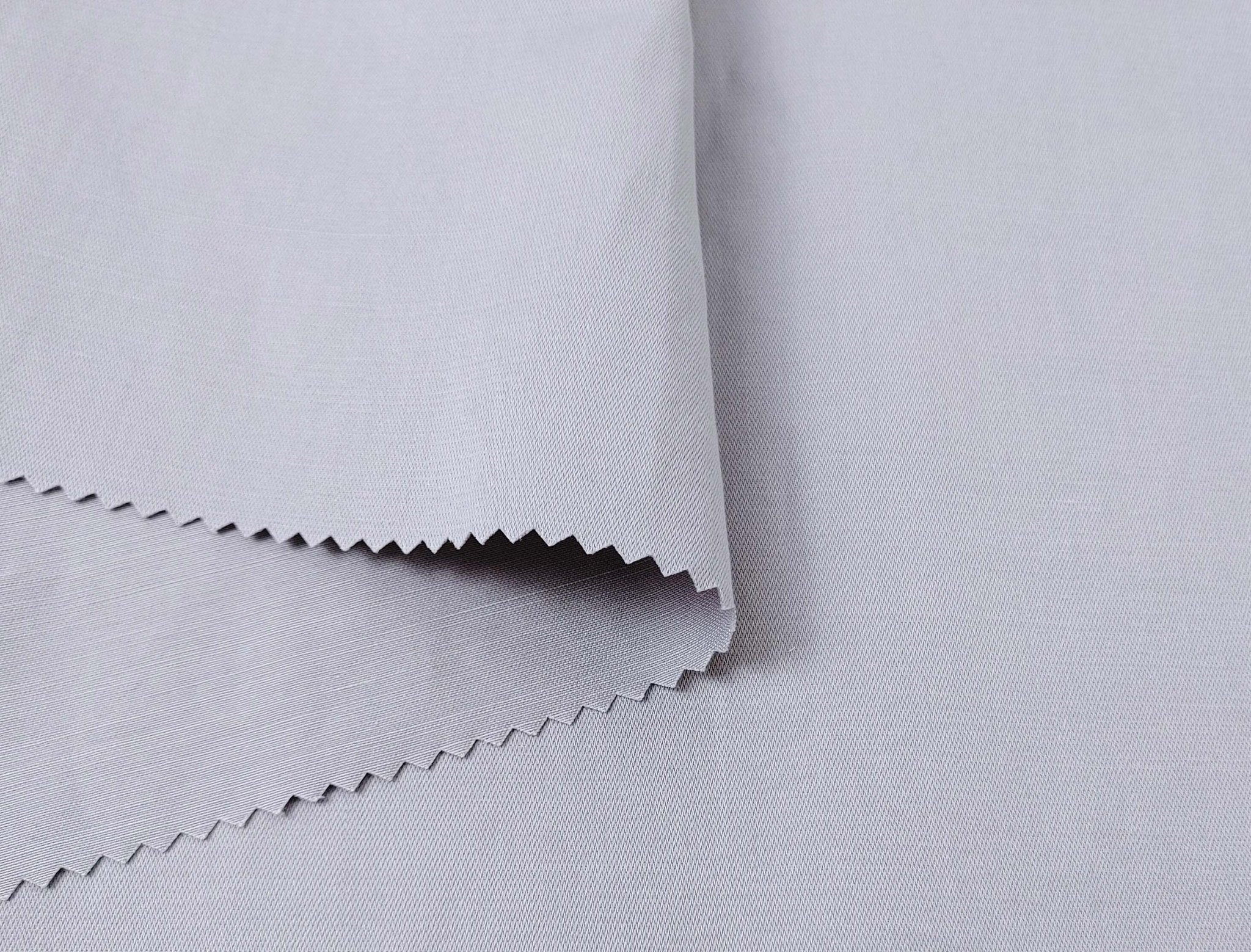 Ramie Cotton Fabric: Light Grey Broken Twill Weave with Glossy Finish 3585 - The Linen Lab - Grey