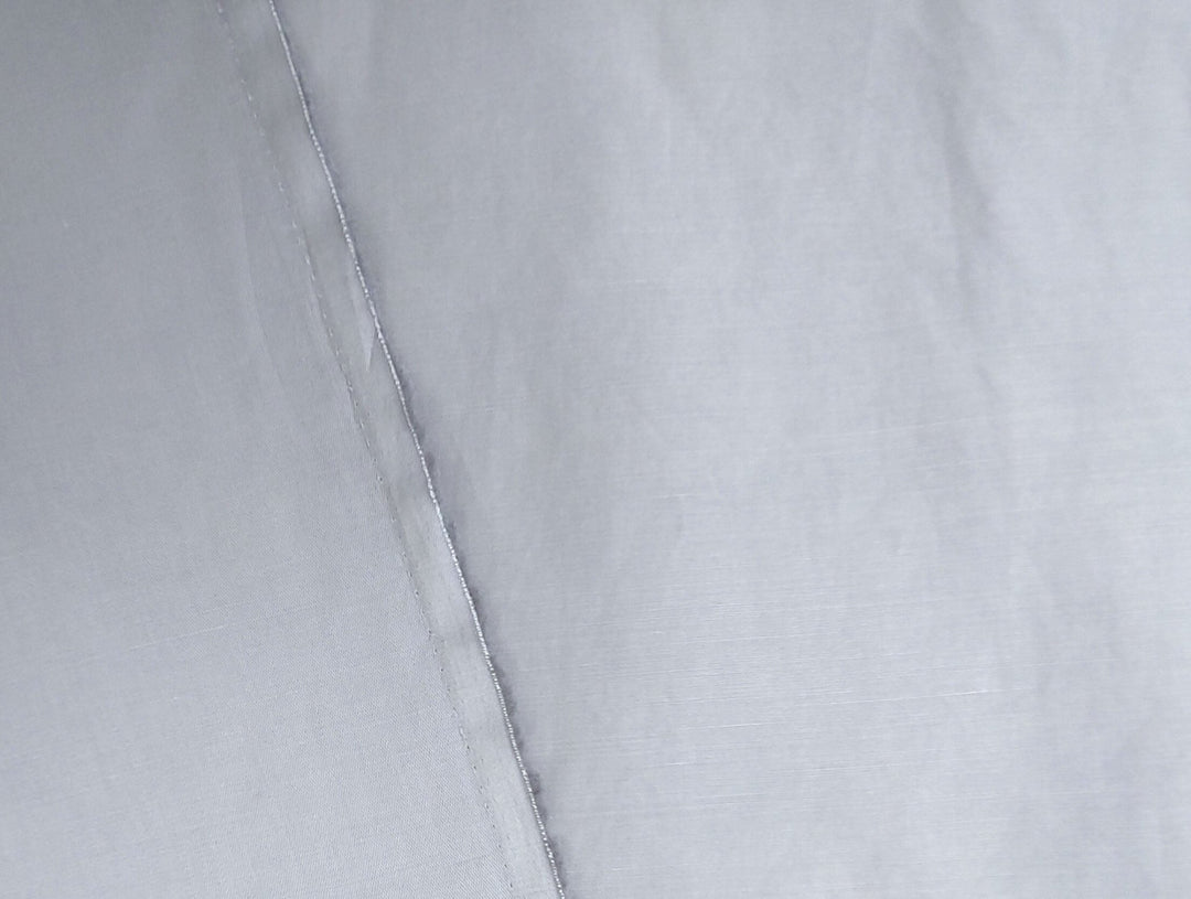 Ramie Cotton Fabric: Light Grey Broken Twill Weave with Glossy Finish 3585 - The Linen Lab - Grey