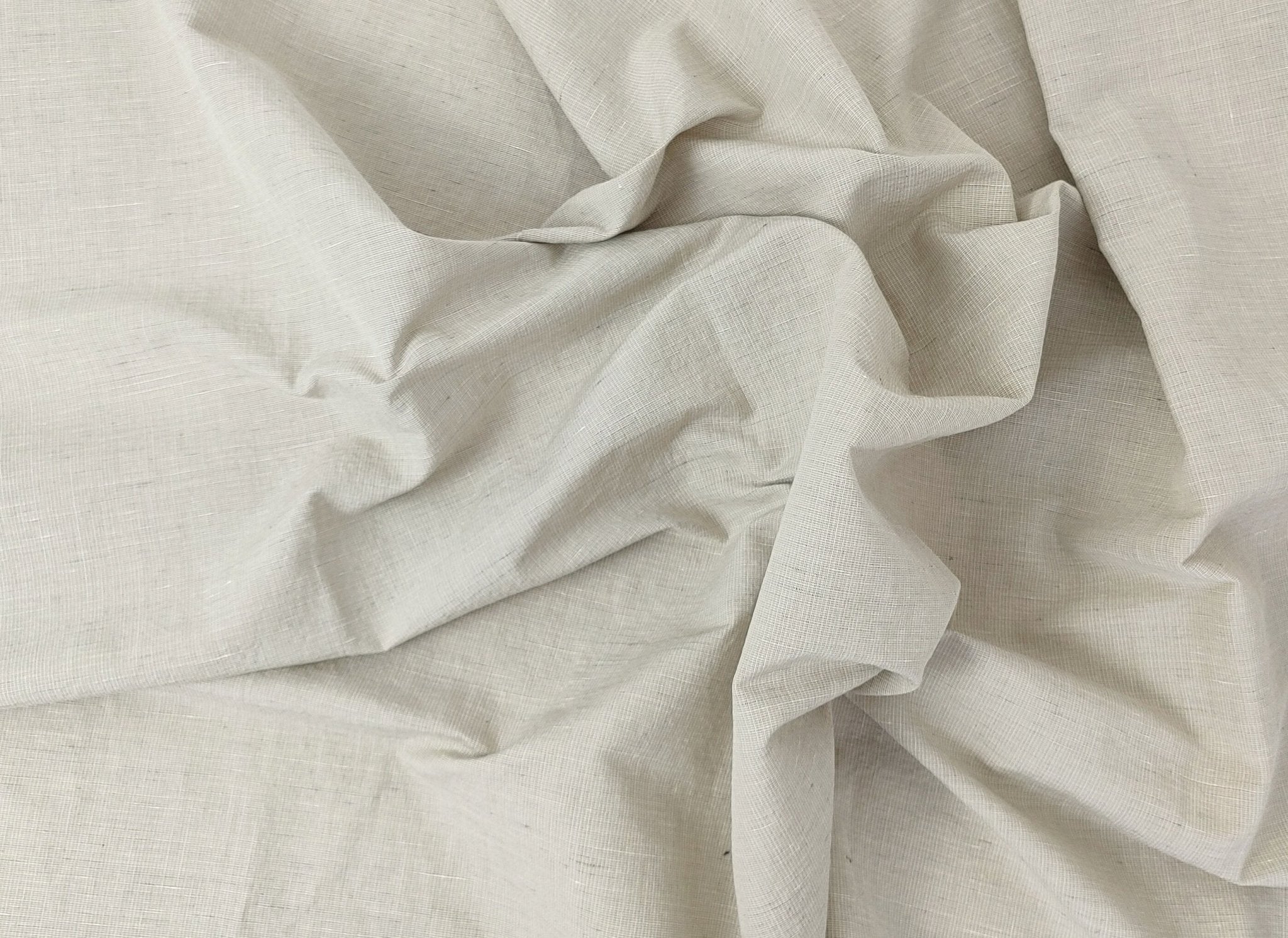 Soft and Breathable Linen - Cotton Striped Fabric - 27% Linen, 73% Cotton 7359 - The Linen Lab - Beige