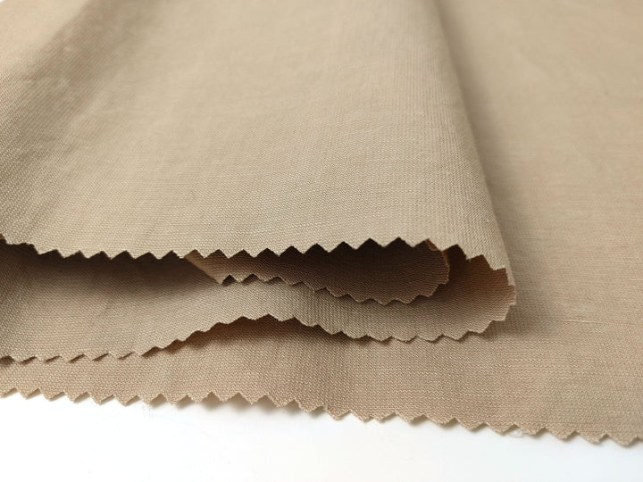 Soft Beige Linen Blend: Dobby Weave with Warp Span Stretch Fabric 7787 - The Linen Lab - Beige