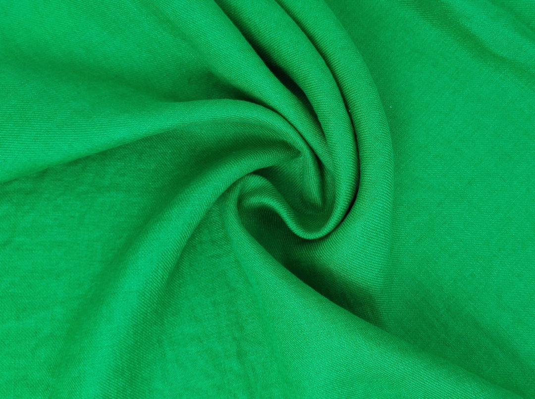 Twill Weave 100% Linen Fabric - Medium Weight in Green 7595 - The Linen Lab - Green