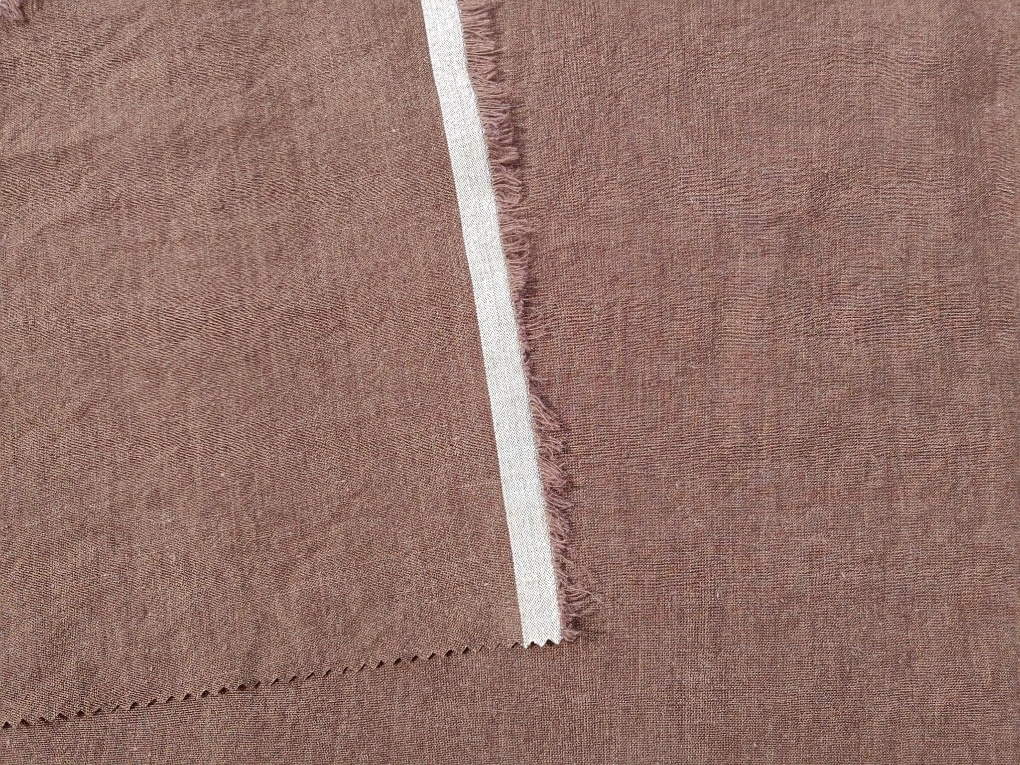 Vintage Dyed Medium Weight Linen Ramie Cotton Fabric with Plain Weave 7820 7771 7770 7819 7818 - The Linen Lab - Brown