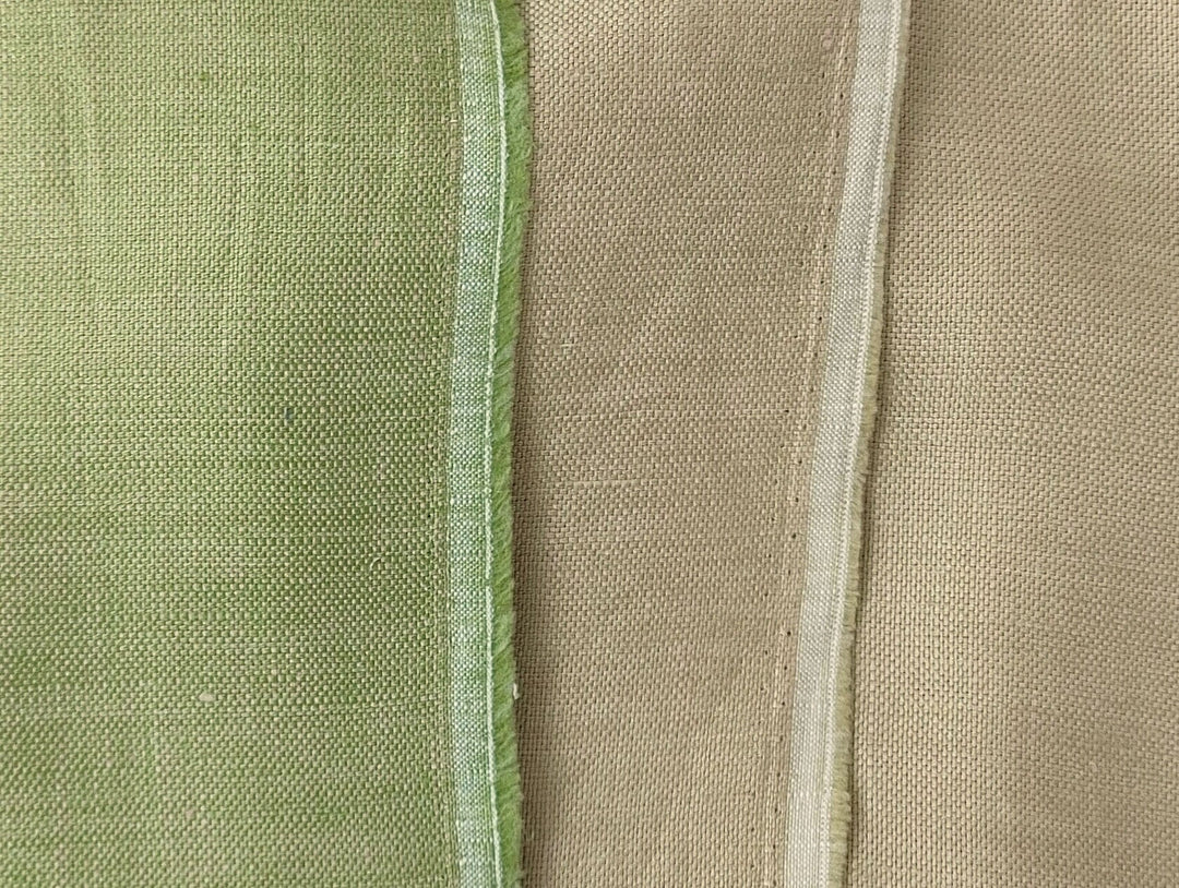 100% Linen Canvas Chambray Fabric 3455 1702 - The Linen Lab - Green